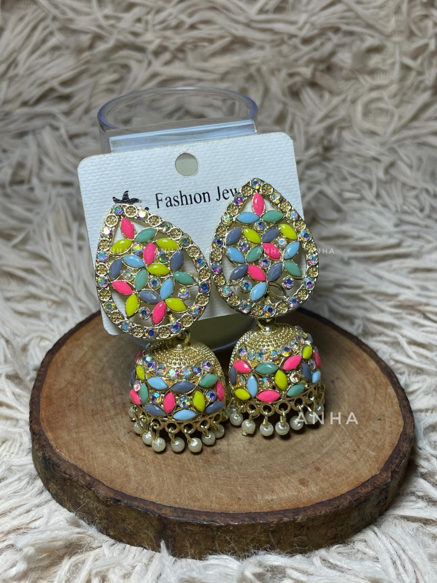 Multi Color Neon Jhumka 