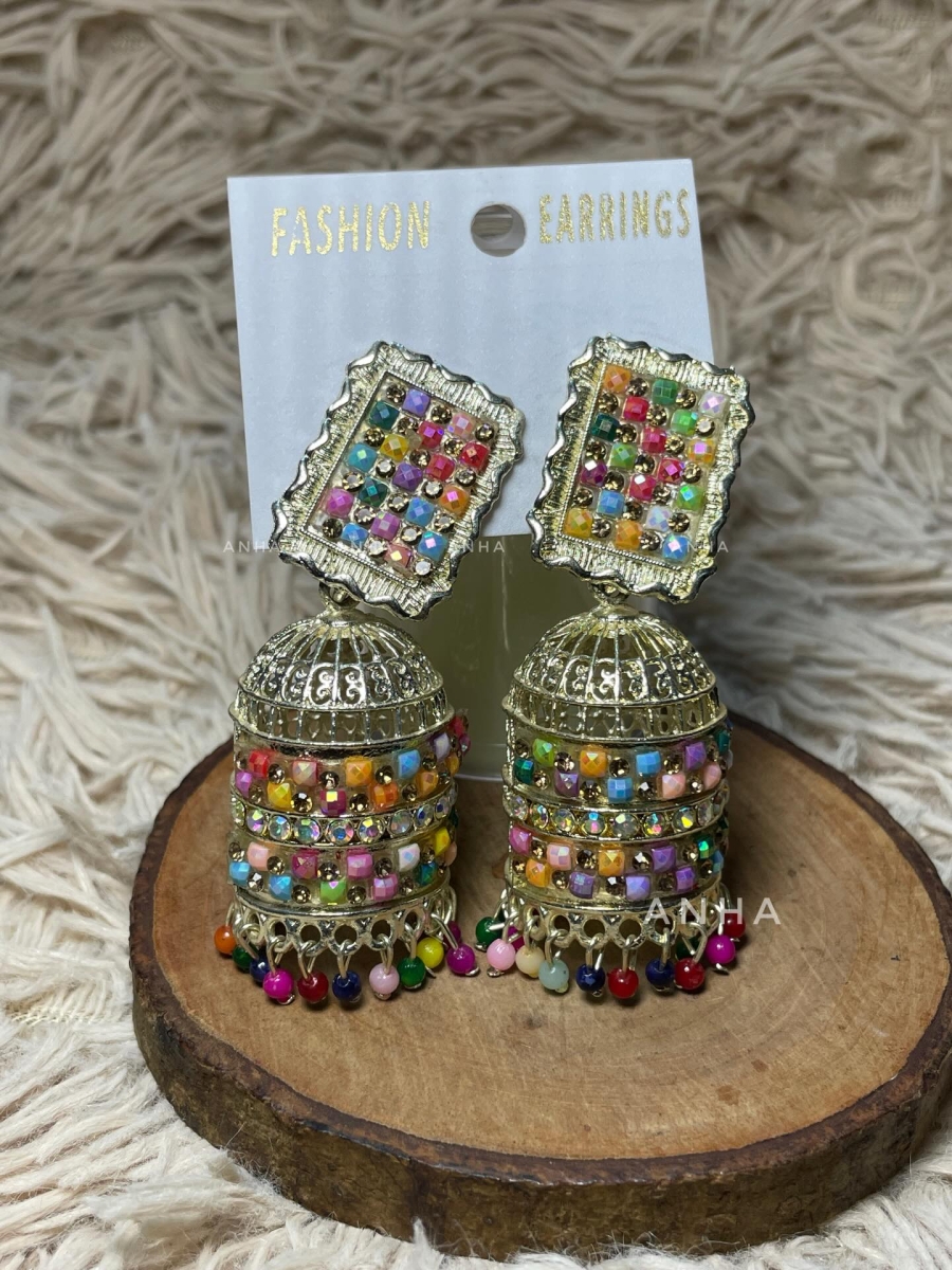 Multi Colored Long Jhumka