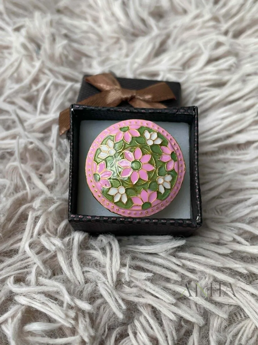 Pink-Green Rajisthani Ring