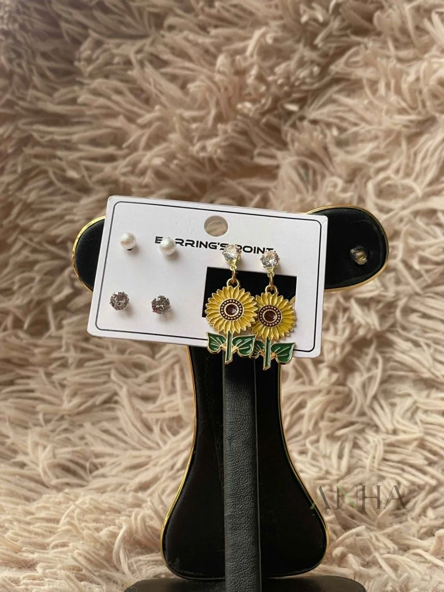 Sunflower 3 in 1 Earring